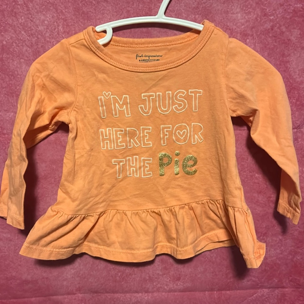(3 for $15) 6-9 Month Baby Thanksgiving Fall Long Sleeve Shirt